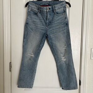 White House Black Market Light Blue high rise straight crop Jeans 4S